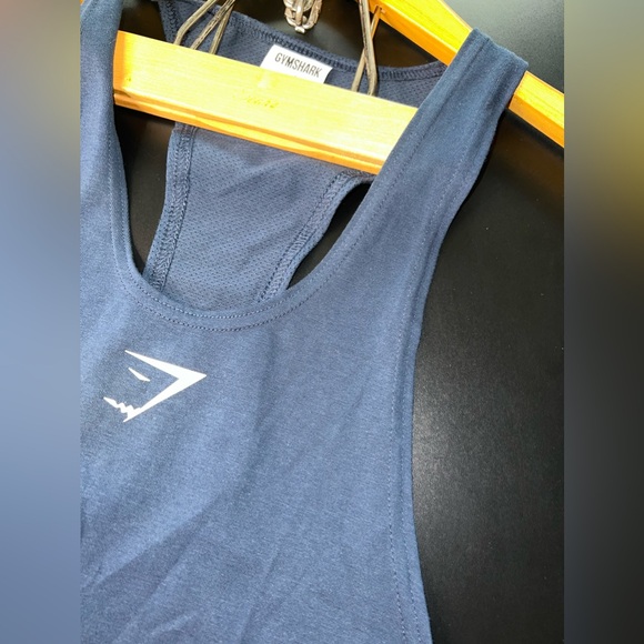 Gymshark Men's React Classic Stringer Slim Fit Tank Top Shirt Navy Blue Sz M EUC - Picture 4 of 8